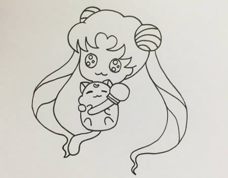 美少女战士简笔画带涂色 美少女战士简笔画带涂色