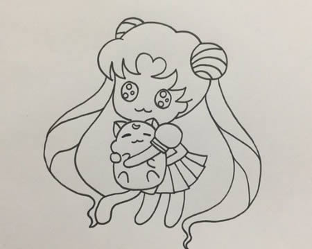 美少女战士简笔画带涂色 美少女战士简笔画带涂色