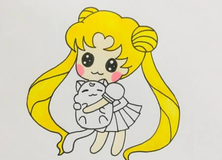 美少女战士简笔画带涂色 美少女战士简笔画带涂色