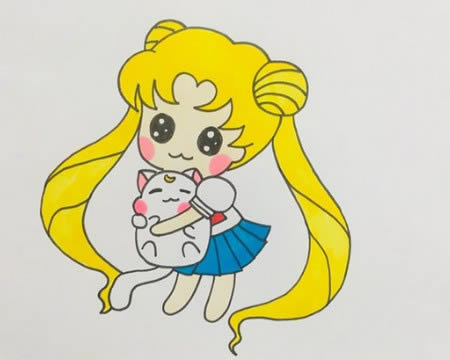 美少女战士简笔画带涂色 美少女战士简笔画带涂色