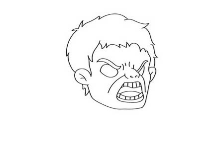 绿巨人浩克简笔画Q版步骤 绿巨人浩克简笔画Q版步骤