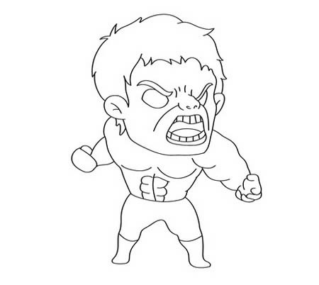 绿巨人浩克简笔画Q版步骤 绿巨人浩克简笔画Q版步骤