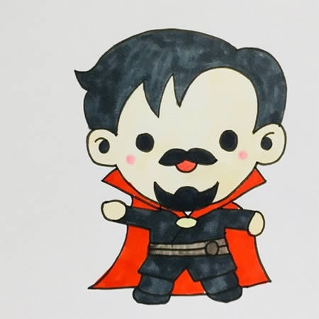 奇异博士简笔画步骤 奇异博士简笔画步骤