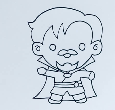 奇异博士简笔画步骤 奇异博士简笔画步骤