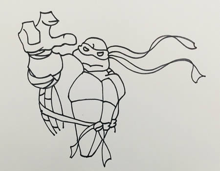 霸气的忍者神龟简笔画 霸气的忍者神龟简笔画