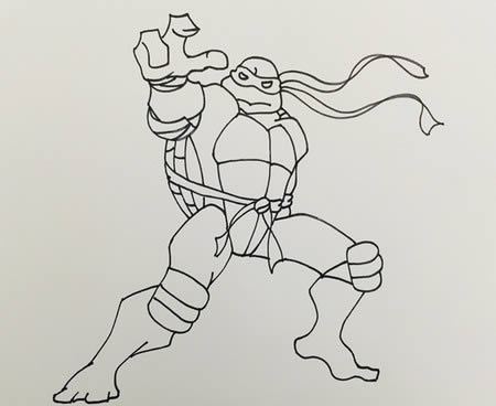 霸气的忍者神龟简笔画 霸气的忍者神龟简笔画