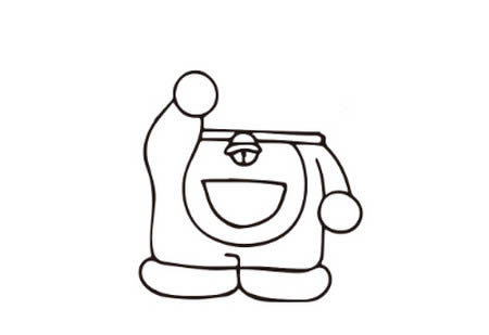 叮当猫简笔画带颜色