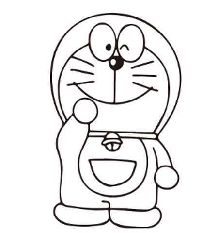 叮当猫简笔画带颜色