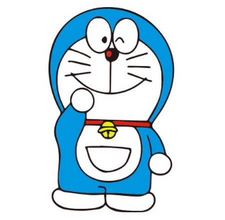 叮当猫简笔画带颜色