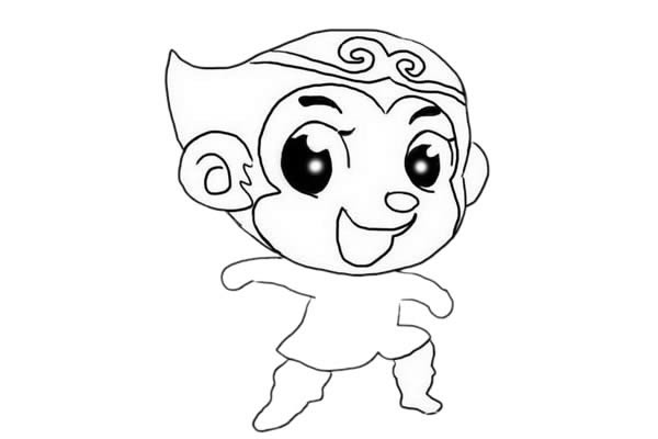 卡通风格的孙悟空简笔画 卡通风格的孙悟空简笔画