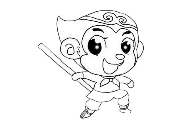 卡通风格的孙悟空简笔画 卡通风格的孙悟空简笔画