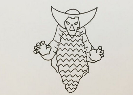 简单霸气的哥莫拉怪兽简笔画