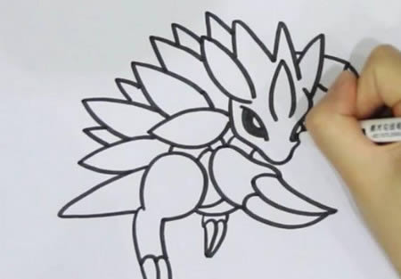 简单的穿山王简笔画步骤