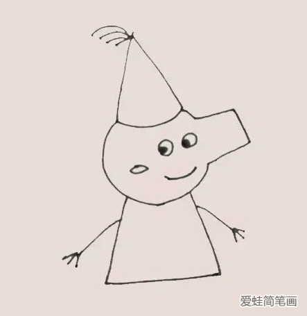 拿着气球的小猪佩奇简笔画 拿着气球的小猪佩奇简笔画