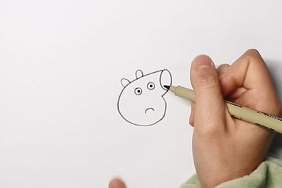 彩色的小猪佩奇简笔画