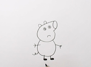 彩色的小猪佩奇简笔画