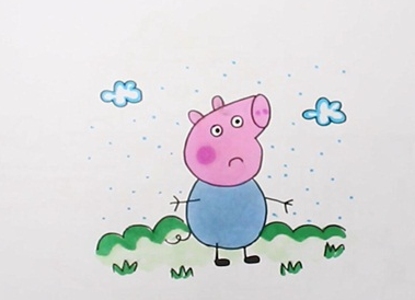 彩色的小猪佩奇简笔画
