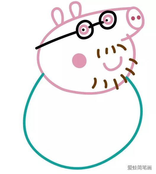 小猪佩奇猪爸爸简笔画教程 小猪佩奇猪爸爸简笔画教程