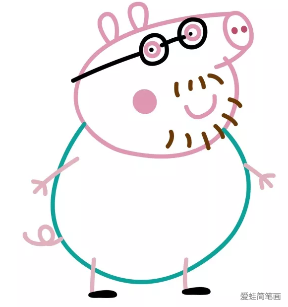 小猪佩奇猪爸爸简笔画教程 小猪佩奇猪爸爸简笔画教程