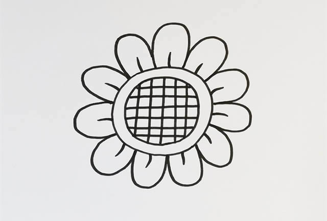 漂亮涂色的向日葵简笔画教程 漂亮涂色的向日葵简笔画教程