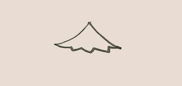 一大一小两棵松树的简笔画