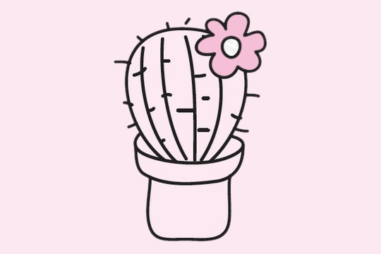 开花的仙人球简笔画