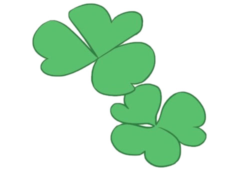 涂色的三叶草简笔画