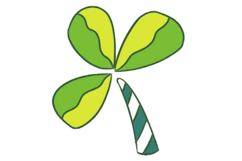 带颜色的三叶草简笔画怎么画