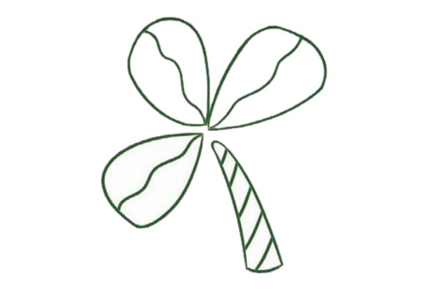 带颜色的三叶草简笔画怎么画