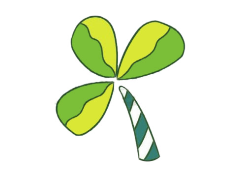 带颜色的三叶草简笔画怎么画