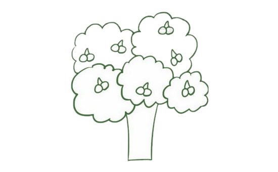 带颜色的果树简笔画怎么画