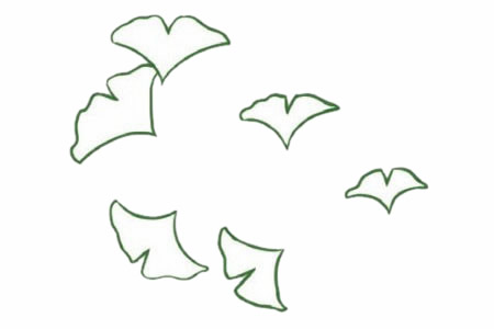 树枝上的银杏叶简笔画