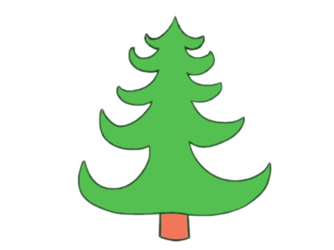 像塔一样的松树简笔画