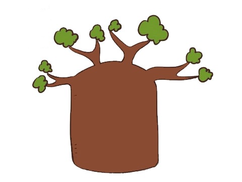 简单易学的面包树简笔画