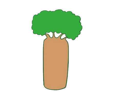 茂盛的面包树简笔画