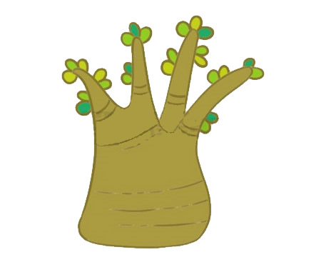 涂色的面包树简笔画