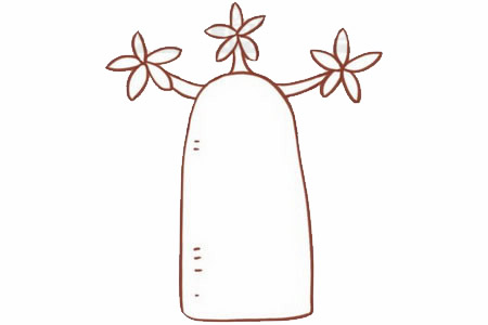 带颜色的面包树简笔画教程