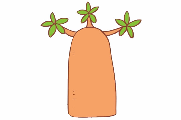 带颜色的面包树简笔画教程