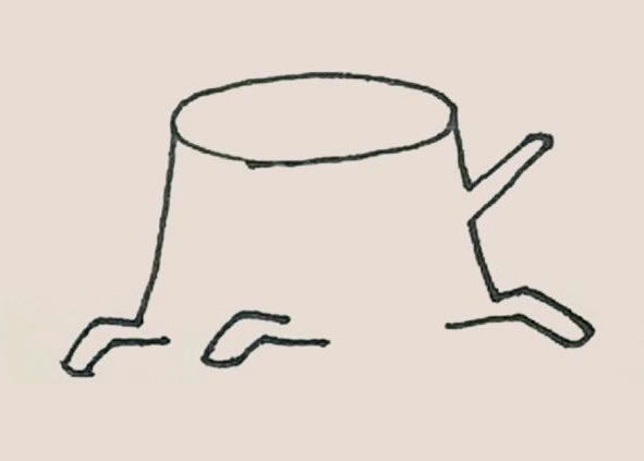 带颜色的树桩简笔画怎么画