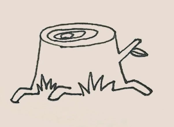 带颜色的树桩简笔画怎么画