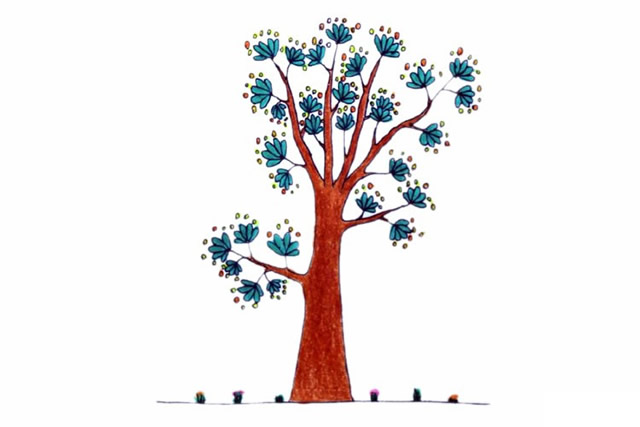 一组漂亮的大树简笔画大全