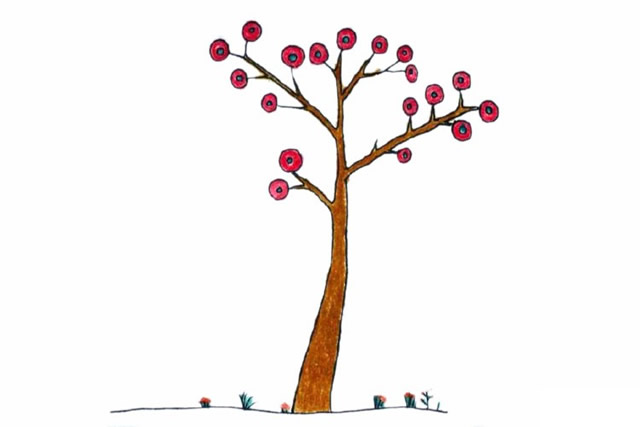 一组漂亮的大树简笔画大全