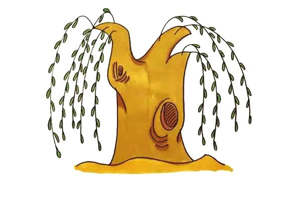 带颜色的柳树简笔画怎么画