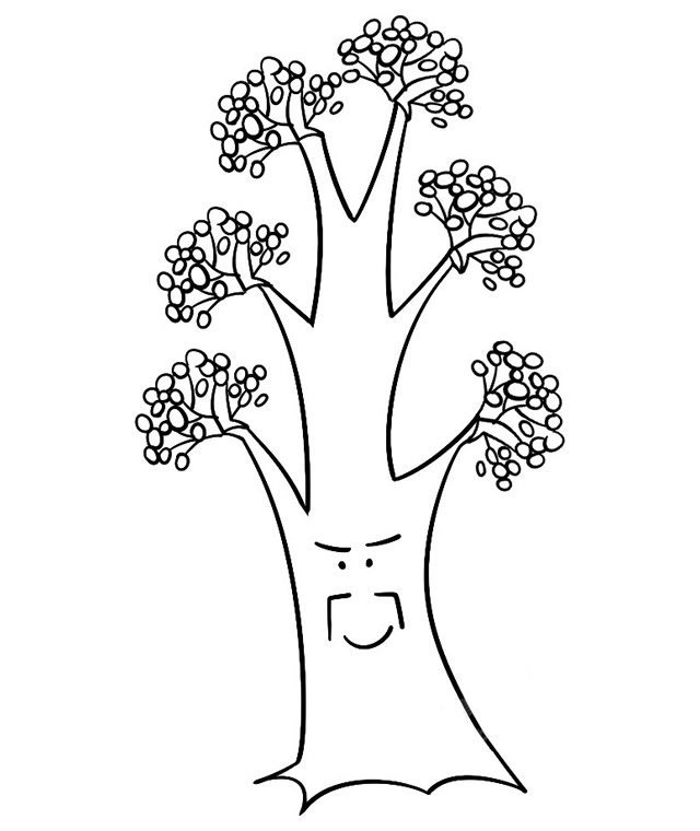 卡通的大树爷爷简笔画