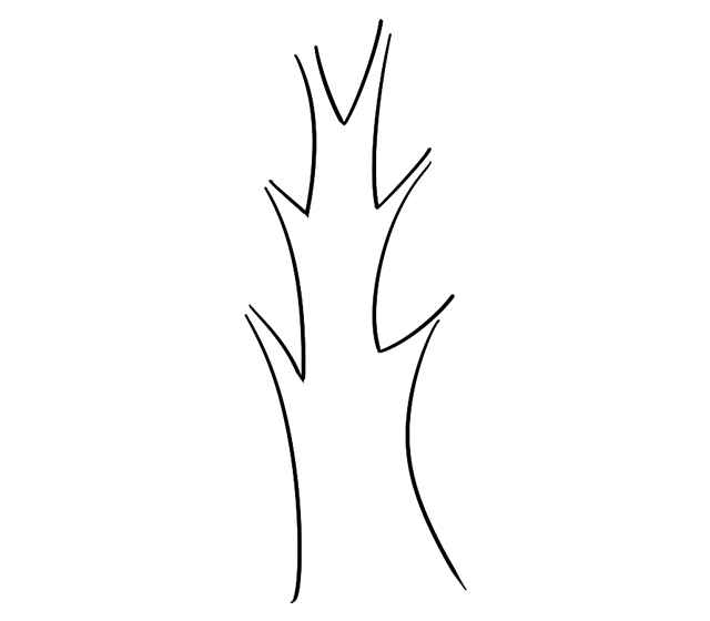 卡通的大树爷爷简笔画