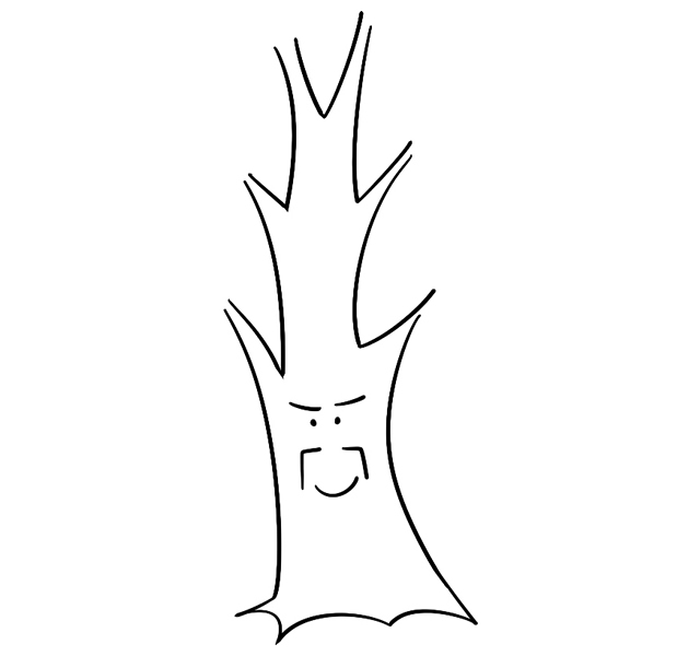 卡通的大树爷爷简笔画