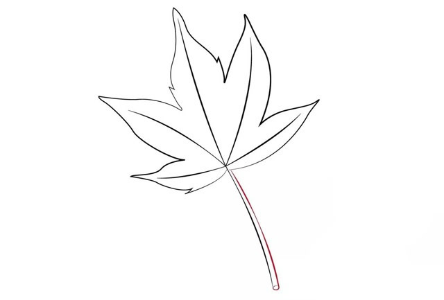 带颜色的枫叶简笔画怎么画