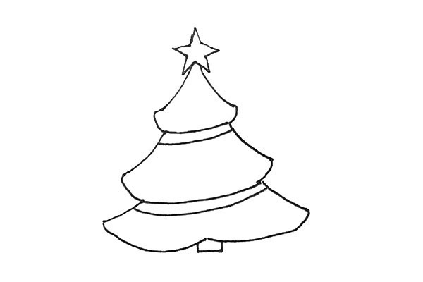 简单七步画出漂亮的圣诞树简笔画