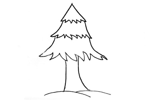 儿童学画松树简笔画步骤教程