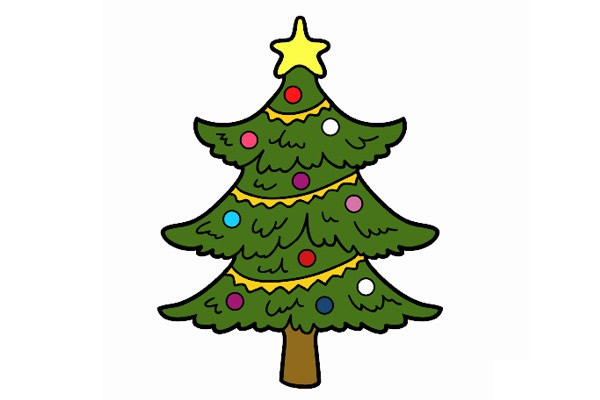 圣诞树简笔画带颜色